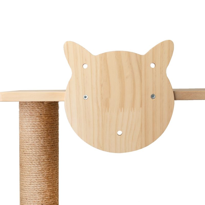 Wall-Mounted Cat Scratching Pad for Small to Large Cat, Indoor Wood Cat Tree with Hammock, Cat Scratcher Perch_voghion.com