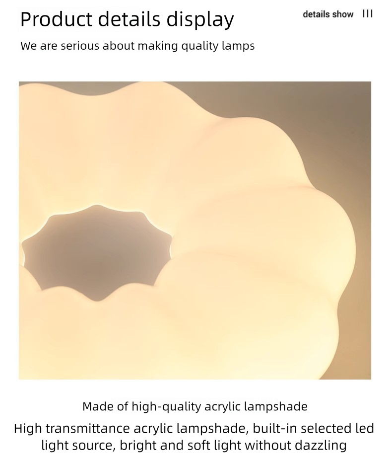 Internet-Berühmtheit Kürbis Decke LED Lampe Creme Stil Master Schlafzimmer Runde Einfache Kindergarten Kinderzimmer Licht_voghion.com
