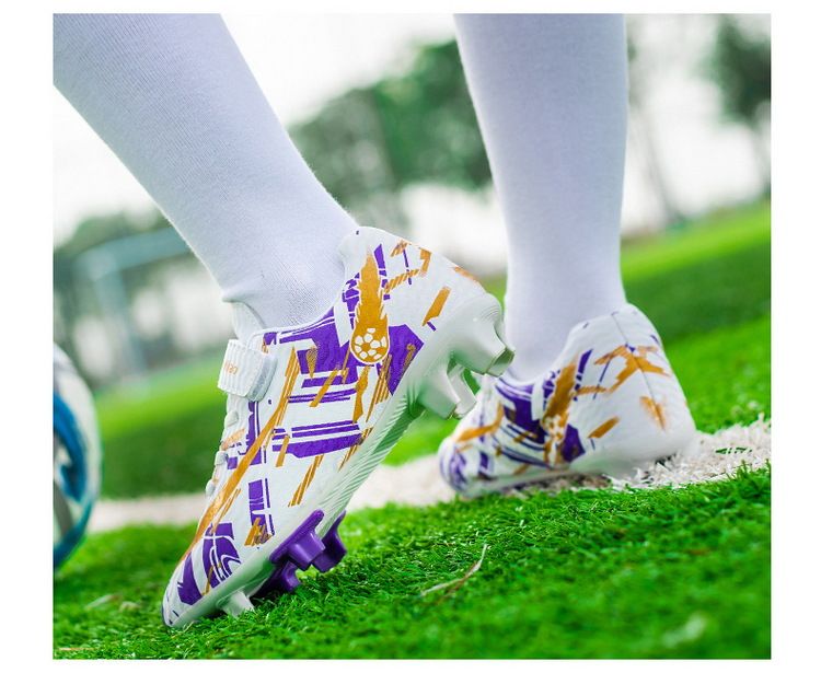 Nuove scarpe da calcio per bambini transfrontaliere per studenti, ragazzi e ragazze, TF, unghie rotte, velcro, scarpe da allenamento traspiranti da donna_voghion.com