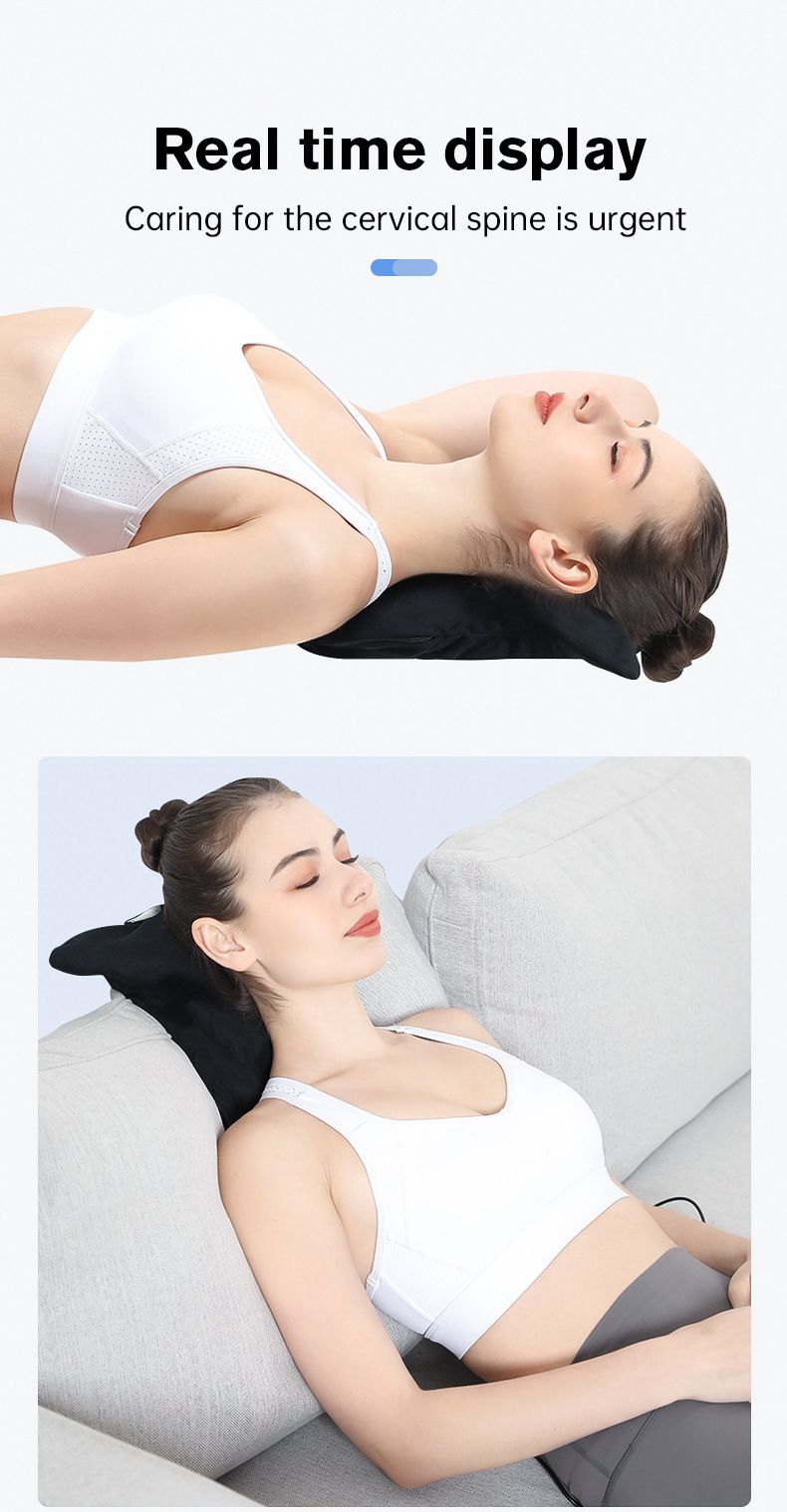 Electric Neck Shoulder Massager With Heat, Shiatsu Acupressure For Pain Relief, Spine Stretcher Home Use_voghion.com