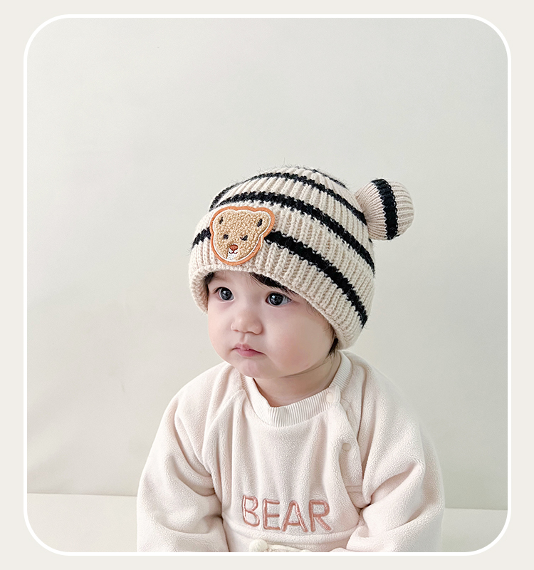 Cappelli per bambini Cappello da bambino Set da bambino super carino in lana lavorato a maglia per l'autunno e l'inverno_voghion.com