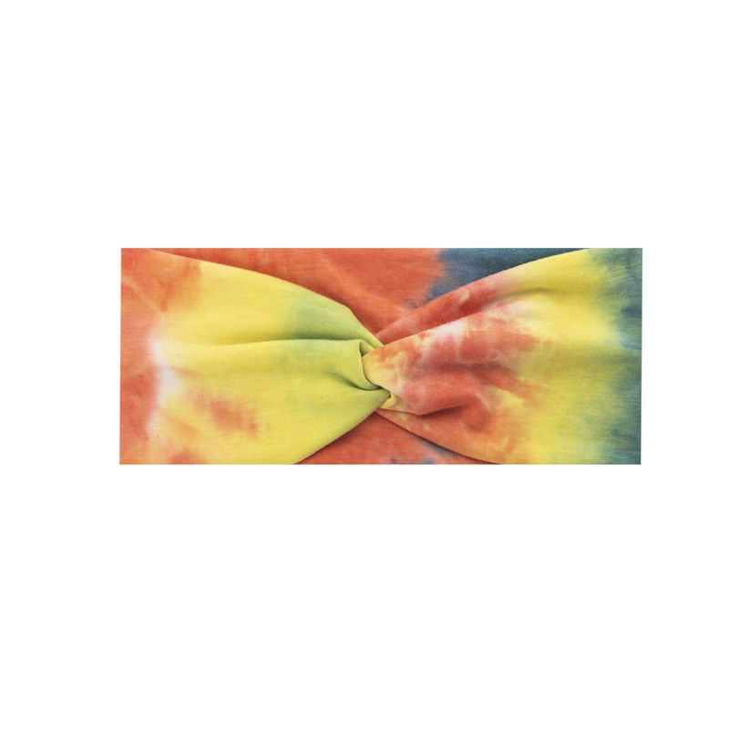Moud Tie-Dye Sportband Yoga elastesche Band neie Stil geknüpft Kräiz breetbrëmmt Kappduch Kappschmuck_voghion.com