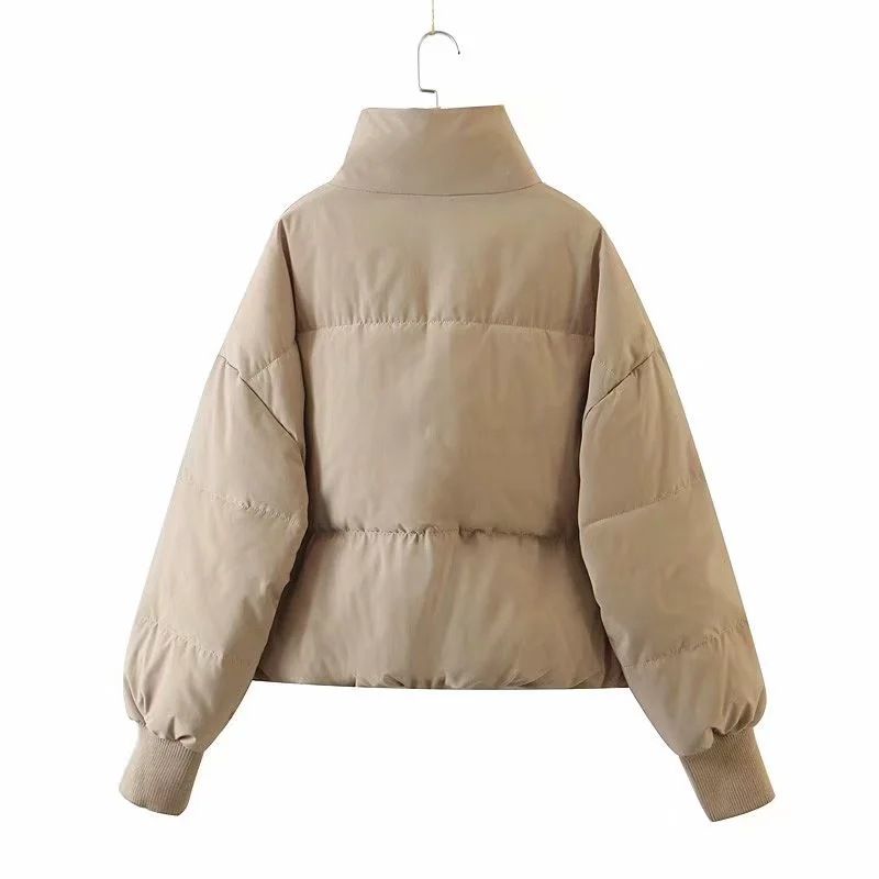 Women's clothing Women's cotton coat new stand-up collar zipper pocket thickened warm cotton coat 8AS2305A_voghion.com