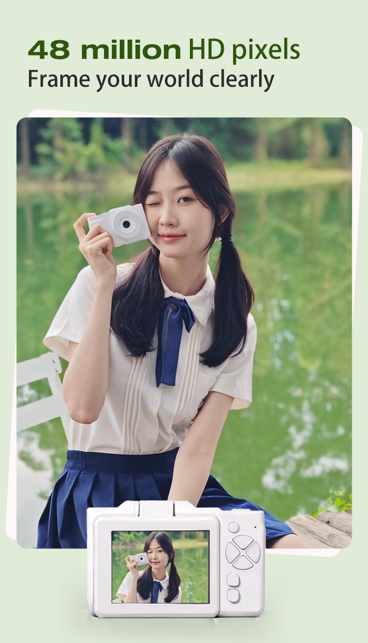 New H13 Student Digital Camera Selfie Video Transfer To Phone 2.8inch Flip Screen Portable_voghion.com
