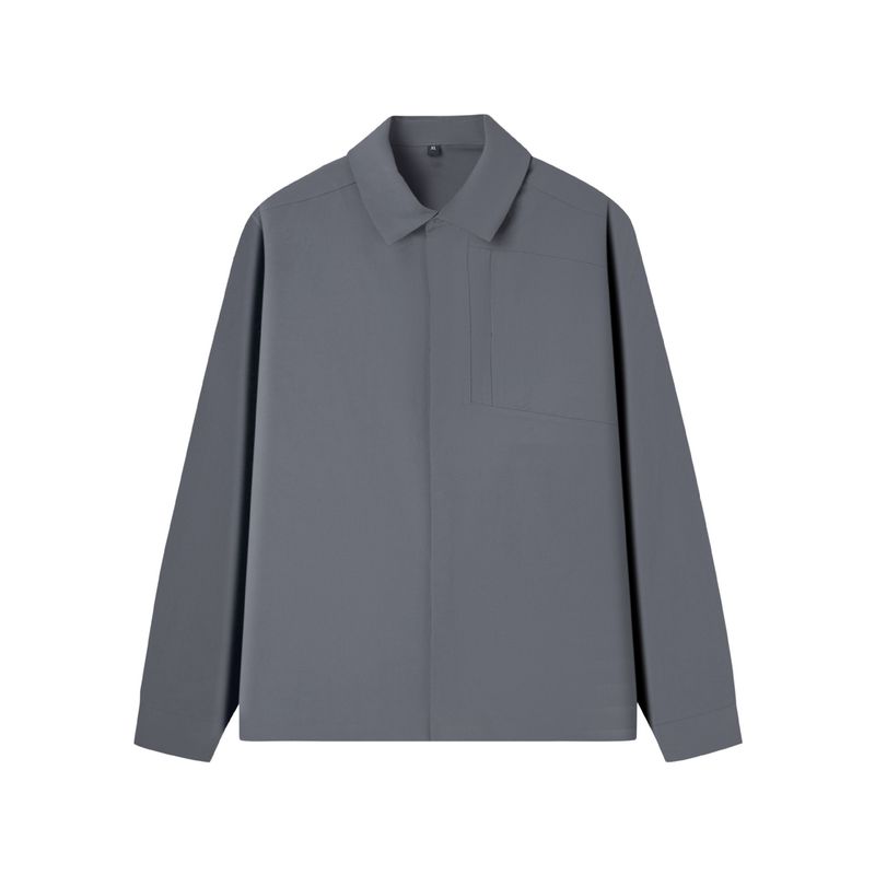 Unbeatable Quality New Year And Autumn Casual Collar, No Ironing, Solid Color, Casual, Administrative, Commuting, Loose Men's Shirt, Long_voghion.com