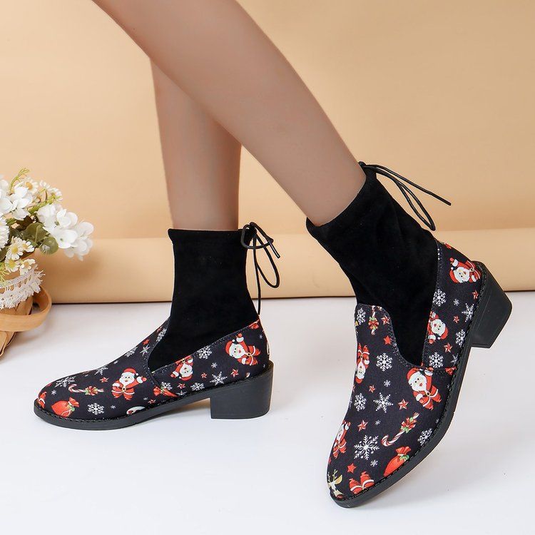 2024 herfst winter plus size suède korte voor dames vierkante hak en achterkant veter mode laarzen_voghion.com