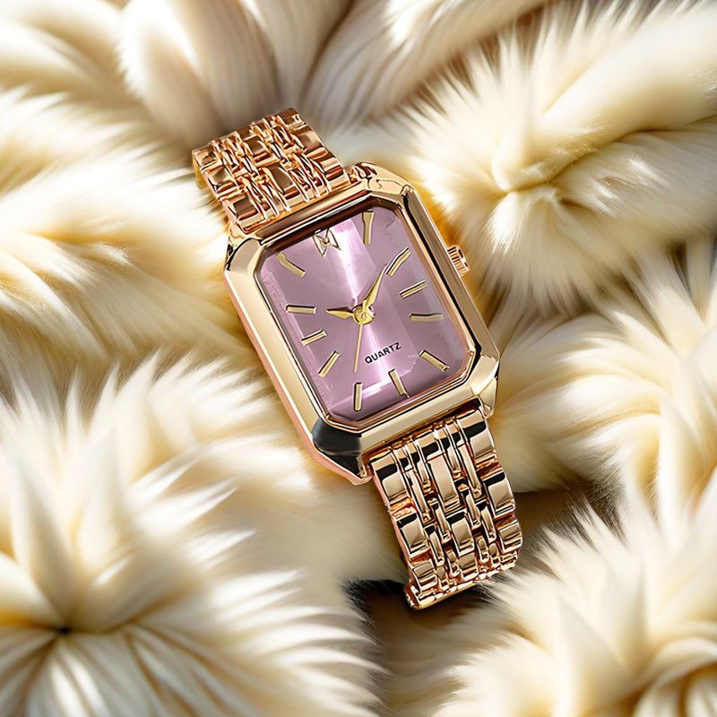 Dameshorloges Eenvoudig horloge voor dames Pauwgroen Hoogwaardig rechthoekig stalen band Studentenhorloge Dameshorloge_voghion.com