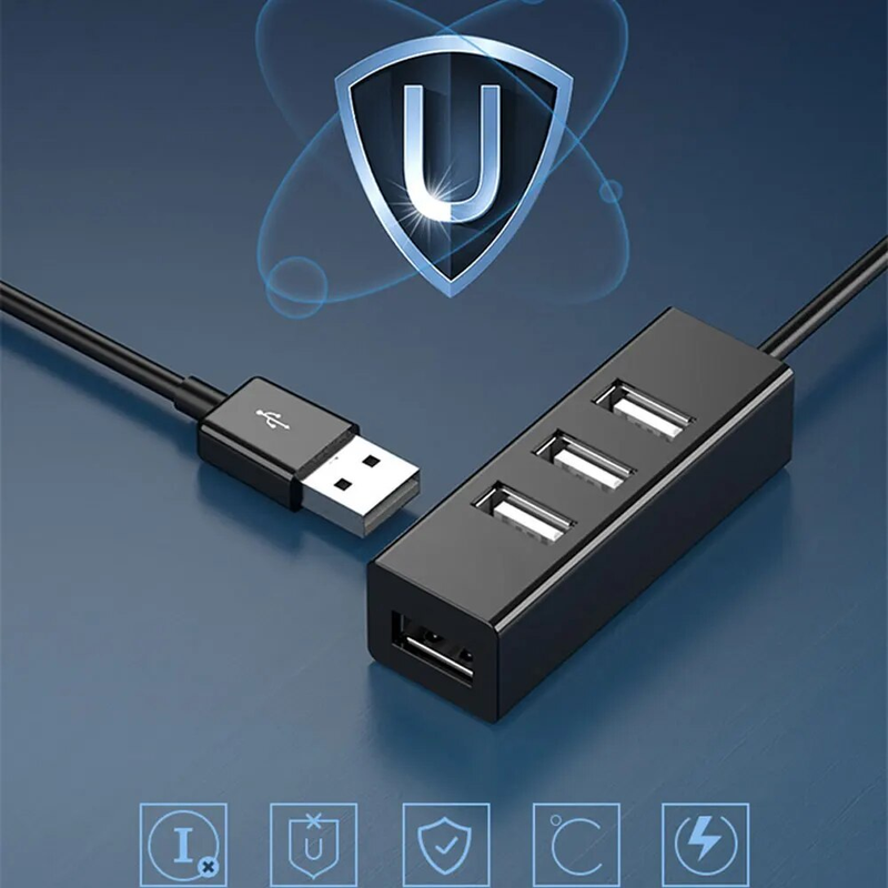 Multi-Splitter verwenden Netzteil 4 Port mehrere Expander Mini USB 2.0 Hub_voghion.com
