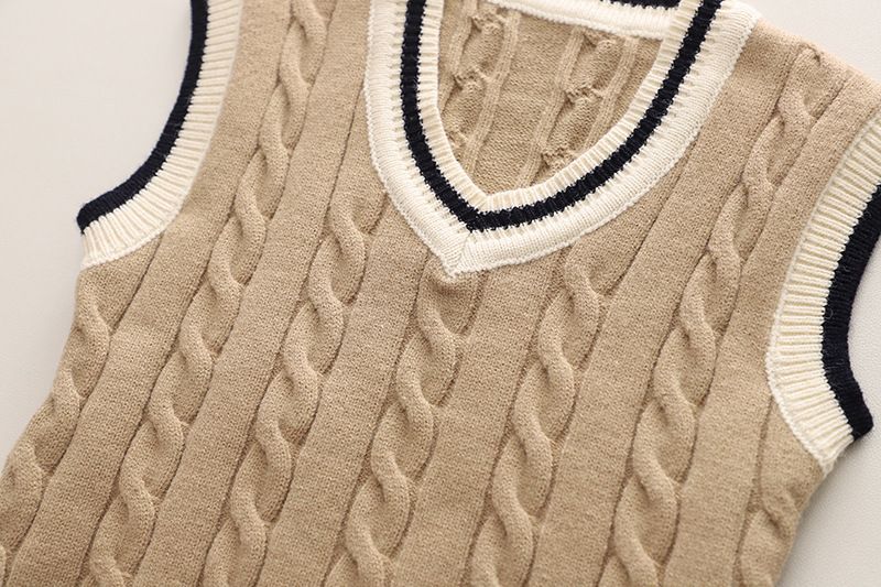 Herbstanzug für Jungen, Krawattenpullover, dreiteiliger Kinderanzug, lässige Mode_voghion.com