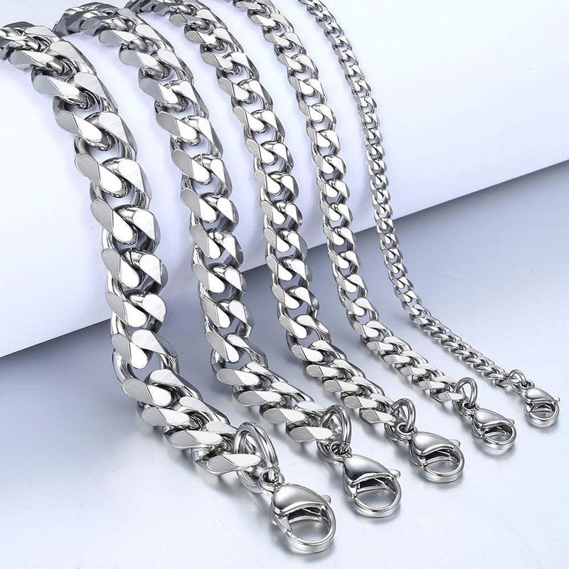 Stainless Necklace For Men And Women Trendy Bold Hip Hop Titanium Steel Non-Fading Sweater Chain Cuban_voghion.com