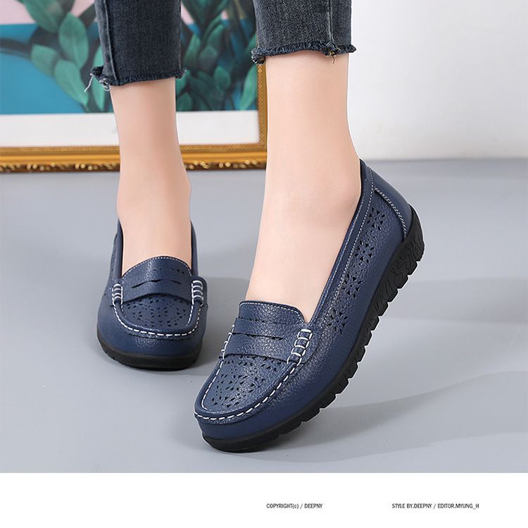 2024 Neue Krankenschwester Casual Hollow Damen Single Bean Mom's Schuhe, Kuhmuskelsohlen_voghion.com