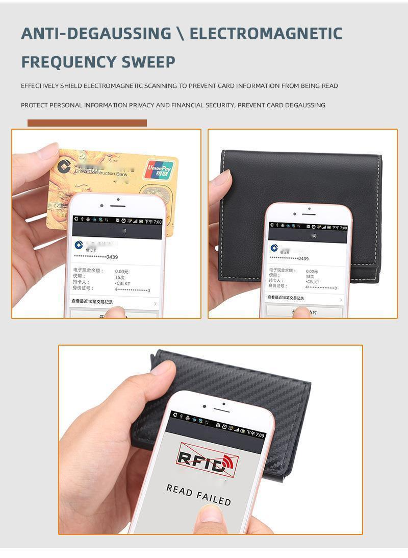 Baellerry-lompakko/New Arrival -varkaudenestokorttilaukku/RFID-lyhyt automaattinen ponnahduskorttipidike/sekä miehet että naiset voivat käyttää_voghion.com