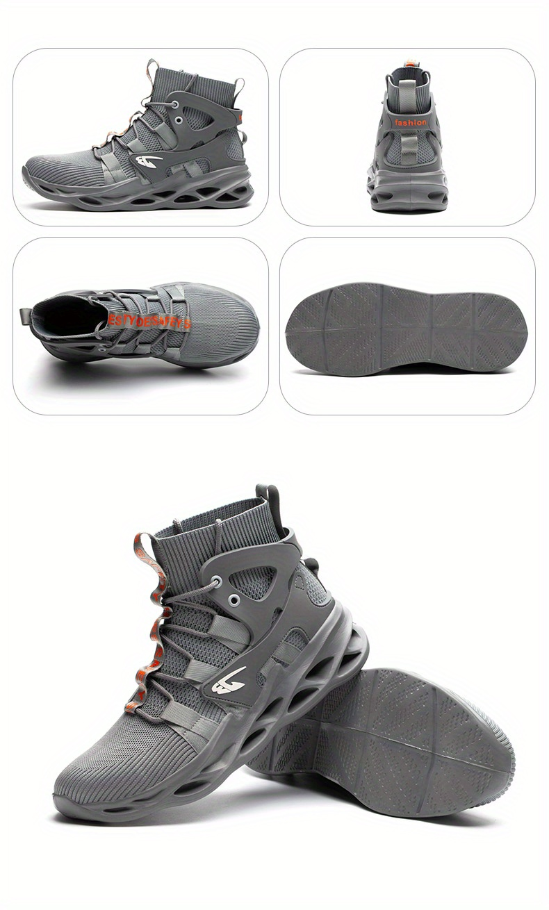 Breathable Woven Shoe For Men - Non-Slip Lace-Up Safety Work Shoe For Indutrial Contruction - Perfect For All_voghion.com