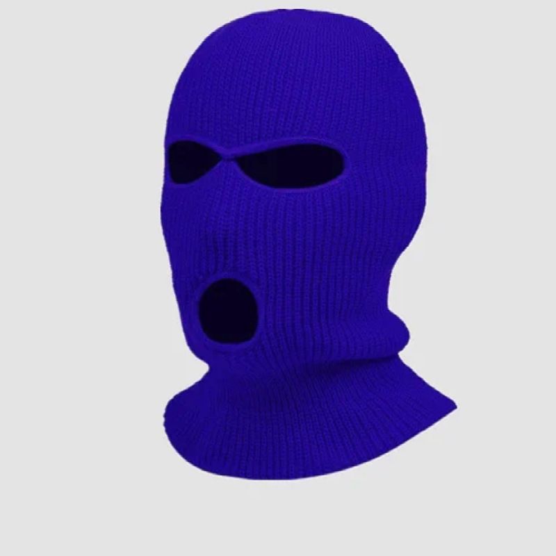 Cappello invernale Yuanbao a tre fori lavorato a maglia color caramella in lana, scaldacollo, per ciclismo all'aperto, antivento_voghion.com