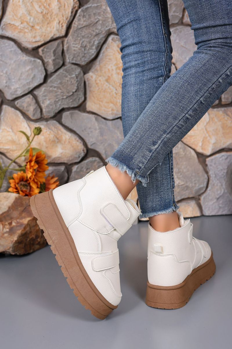 Warme Schneestiefel mit Klettverschluss, beliebte, trendige dicke Sohle, bequeme und leichte Baumwollschuhe_voghion.com