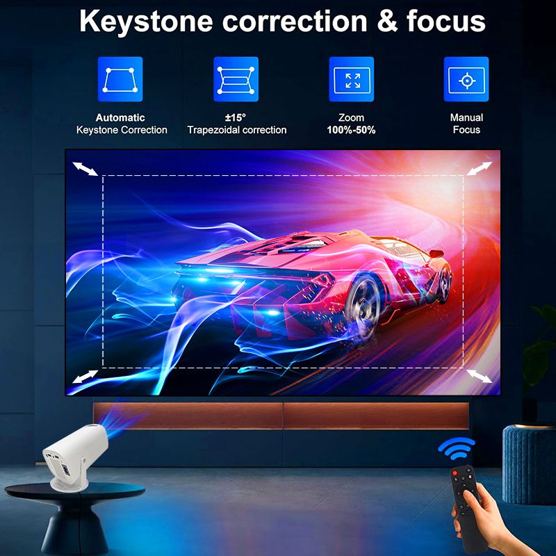 HD Smart Mini Android12 unterstützt 4K 1080P BT5.0 WiFi 5G·iMAX Heimkino Autofokus tragbarer Außenprojektor_voghion.com