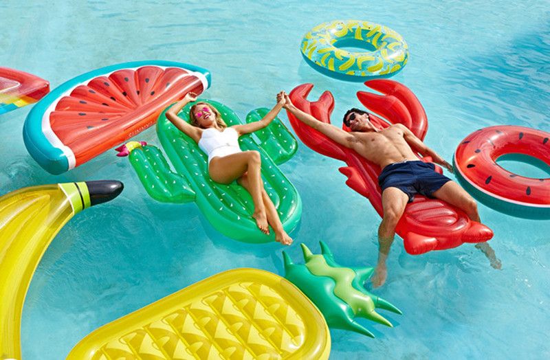 Floating Row Semi-circular Watermelon Lying Bed Adult Swimming Ring Life Buoy Water Inflatable Cushion_voghion.com
