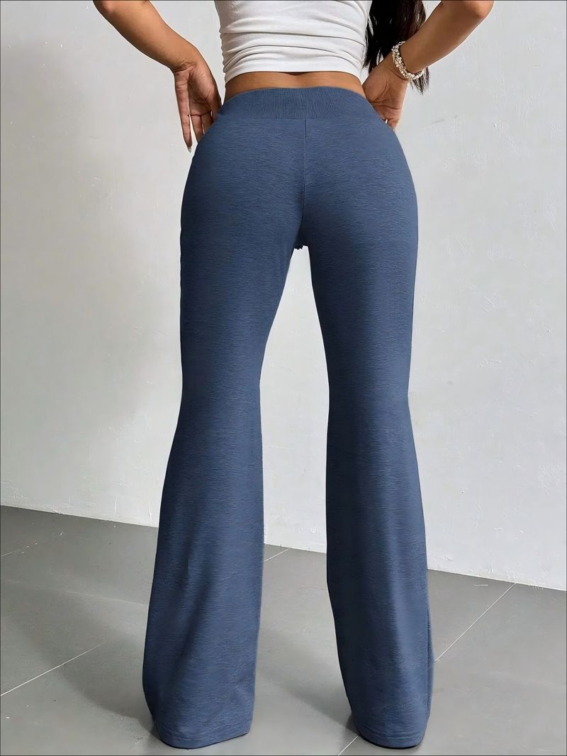 Pantaloni scurți de primăvară/vară pentru femei, cu talie înaltă și cordon, casual, culoare solidă, cu fund de clopot_voghion.com