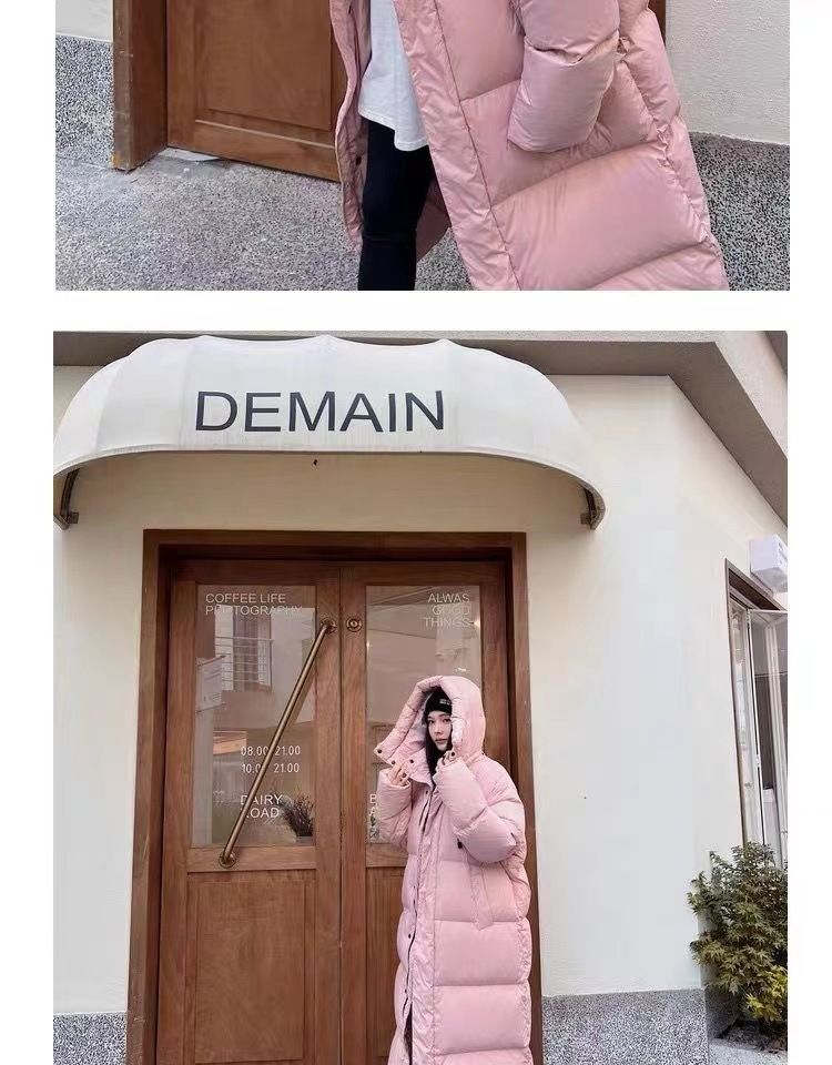 Women's Oversized Hooded Long Puffer Coat Winter Warm Thick Down Alternative Jacket With Pockets (Pink, Black, Khaki, Beige)_voghion.com
