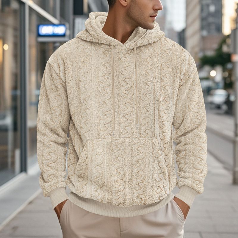 Sweat-shirt à capuche en polaire jacquard pour homme, vêtement d'extérieur, idéal pour les loisirs, le sport, l'automne et l'hiver_voghion.com
