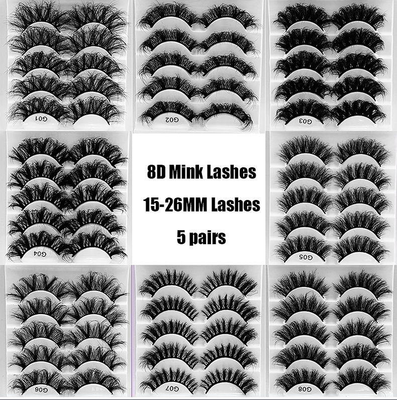 False Eyelashes Eyelashes Hit 5 Pairs Of Fried Hair Messy Thick Hard Stem False Eyelashes Natural Multi Layer Cross Mink Hair_voghion.com