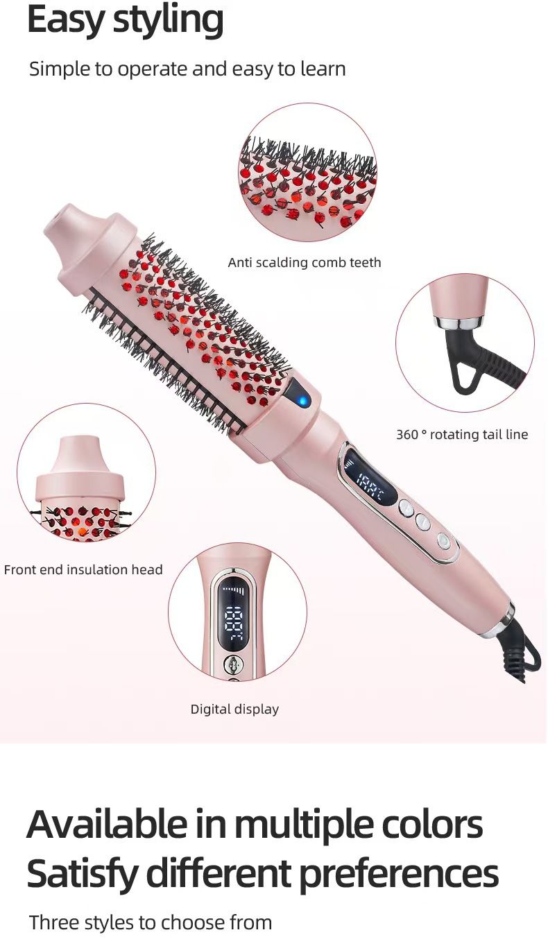 Flauschiges Eisen Elektrische Heizung Lockenstab Glättungskamm 38mm Multifunktionaler 2-in-1 Haarglätter Lockenwickler Dual-Use_voghion.com
