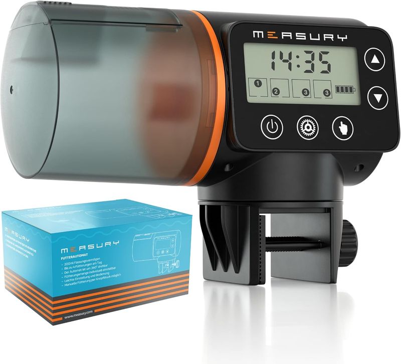 Futterautomat Aquarium, Automatische Fischfütterung Bis Zu 4 Mal Am Tag - Futterspender Fische, Fischfutterautomat_voghion.com