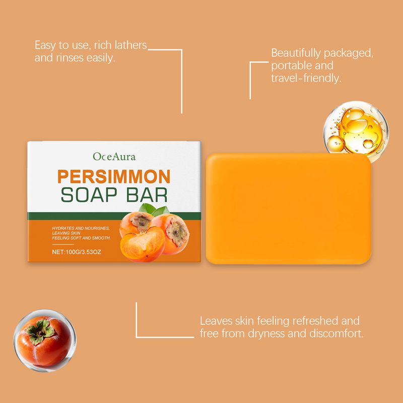 OCEAURA Persimmon Care Sanfte Reinigungsseife für den Körper, glatt und weich, für die tägliche Feuchtigkeitspflege_voghion.com