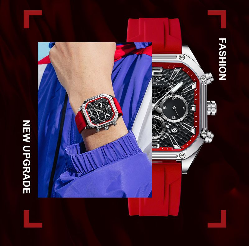 Square Leather Strap Watch With Waterproof Calendar Function For Couples, Casual Style, Quartz Movement Square Watch_voghion.com