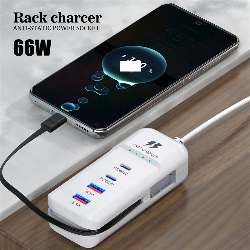 Mobiele telefoonoplader PD + USB-oplaadkop met meerdere poorten, geschikt voor Android 3.1a-aansluiting type C_voghion.com
