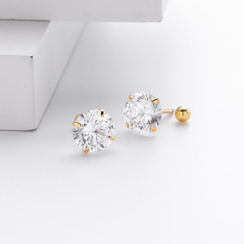 Gioielli da donna in argento sterling S925 con quattro griffe e orecchini a vite con zirconi, gioielli classici versatili, alla moda e semplici da donna_voghion.com