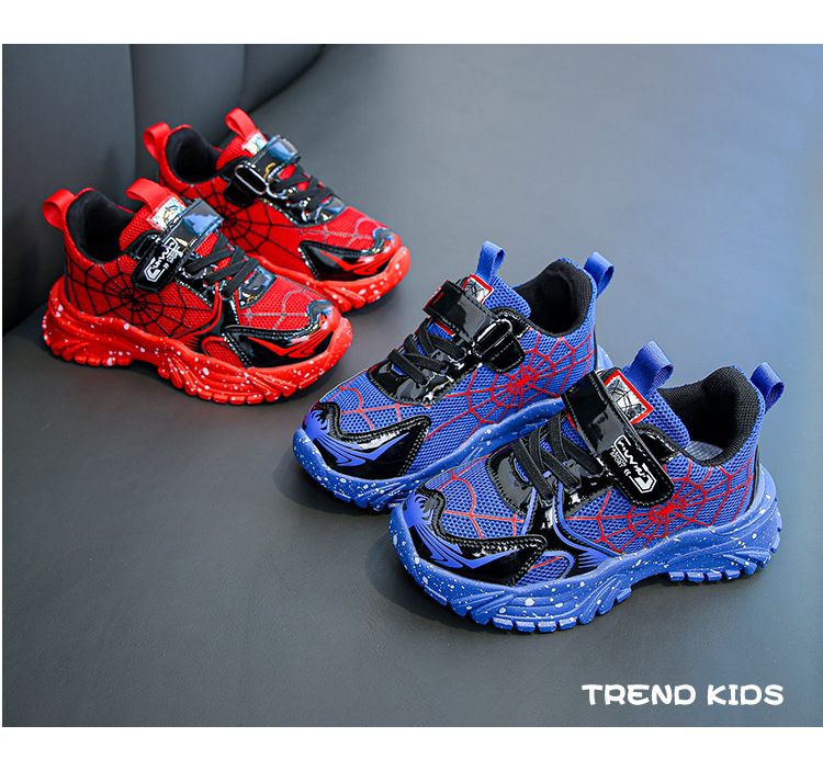 Breathable Kids' Sneakers – Lightweight Running Shoes For Boys & Girls (Sizes 23-36, Red/Blue, Mesh & PU)_voghion.com
