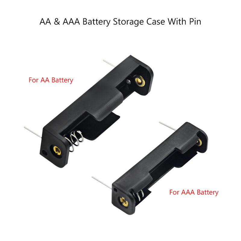 AAA AA Battery Case Holder ABS Box Storage Case 1 Slot Easy Power Solution With Long Pin For 1 Piece AA AAA Batteries_voghion.com