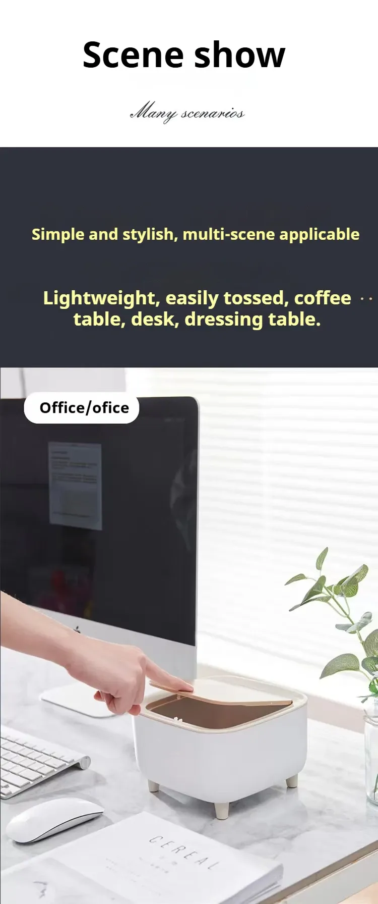 Mini Desktop Bin Small Trash Can Tube With Cover Bedroom Trash Can Garbage Can Clean Workspace Storage Box Home Desk_voghion.com