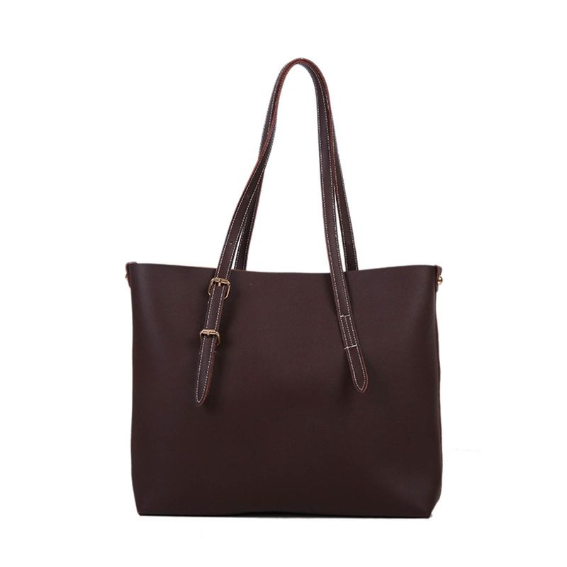 Lihao Single Shoulder Bag Large Capacity Top Handle Adjustable Zipper  Leather Solid Color Women Tote Handbag for_voghion.com