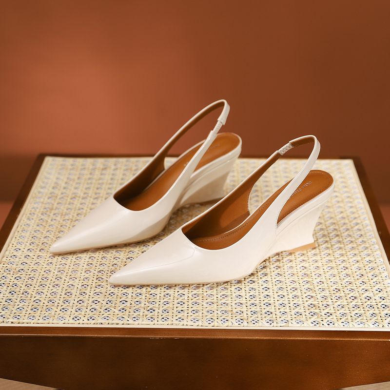 339-3 High-End Spitzschuh Keil Herbst Neue Vielseitige Flache Mund Dicke Sohle High Heel Backless frauen Schuhe_voghion.com