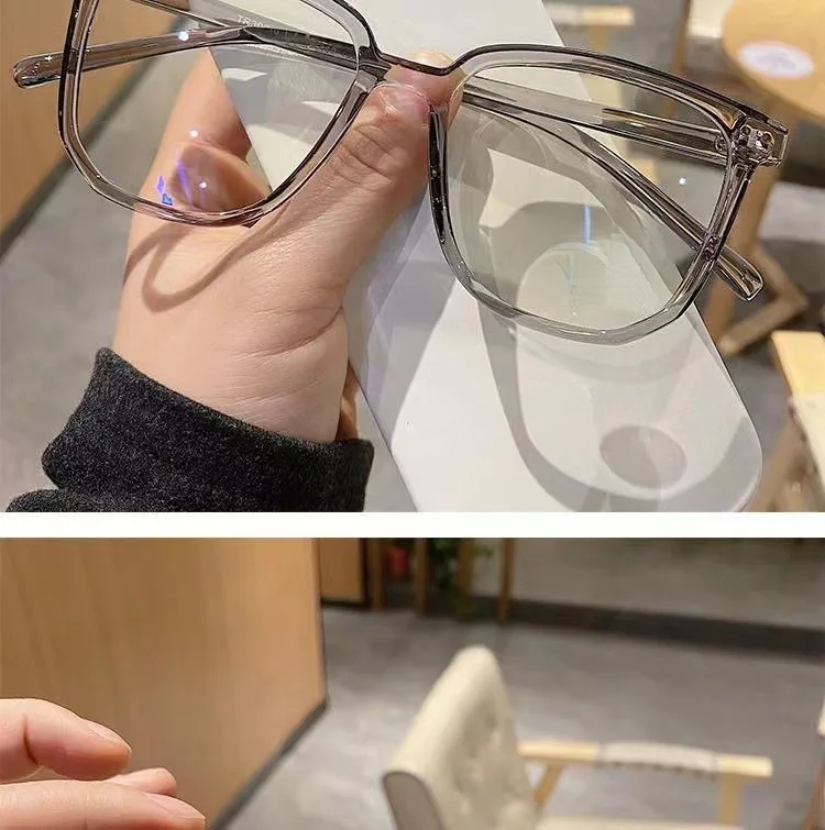 Anti-blue Glasses For Women With Regular Eyeglass Finished Retro Flat Light Frame_voghion.com