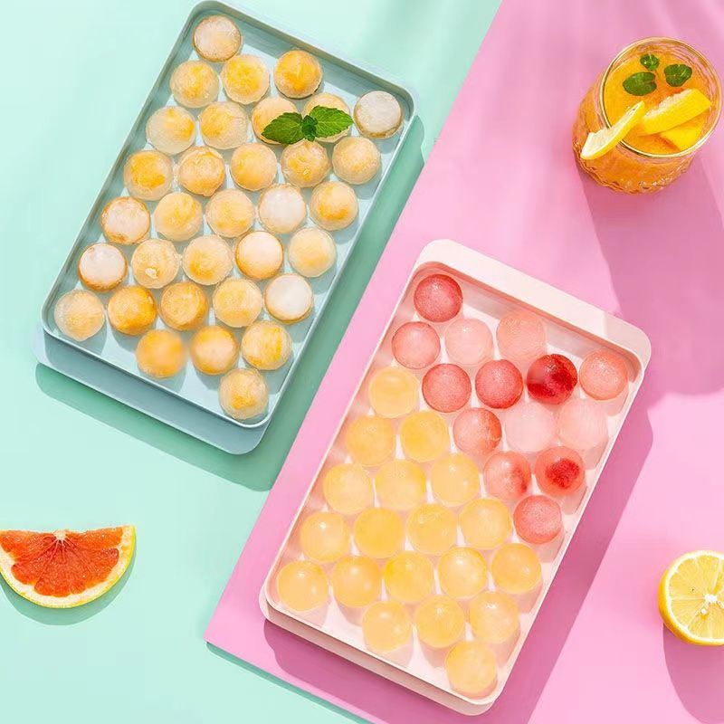 Plastic creatieve ronde ijsblokjesvorm met deksel roostervormen koeler gereedschap mal whisky cocktail koud doe-het-zelf drankje thuis bar feest gebruik_voghion.com