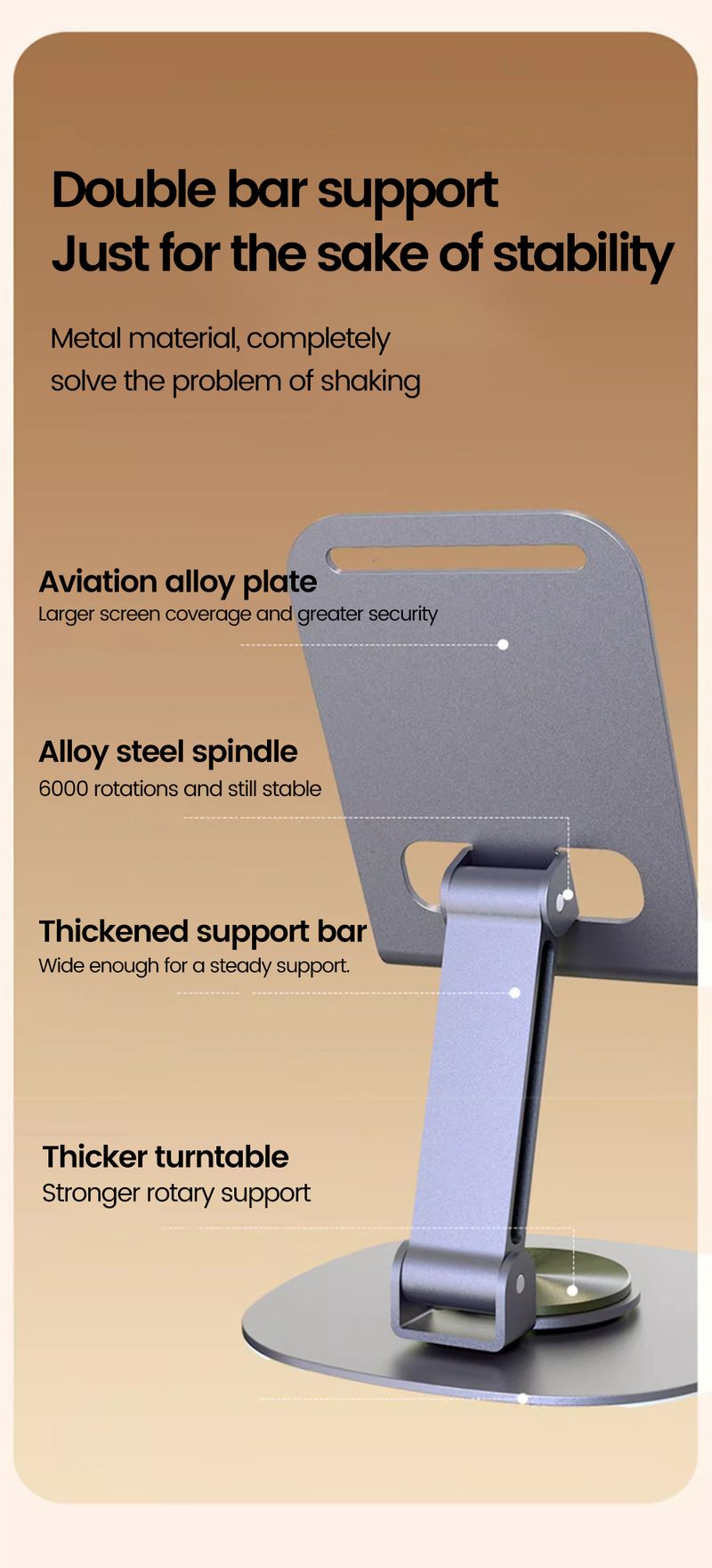 Olaf Rotating Table Cell Phone Holder Support Desktop Stand For IPad Samsung IPhone 15 14 13 Mobile Mount_voghion.com