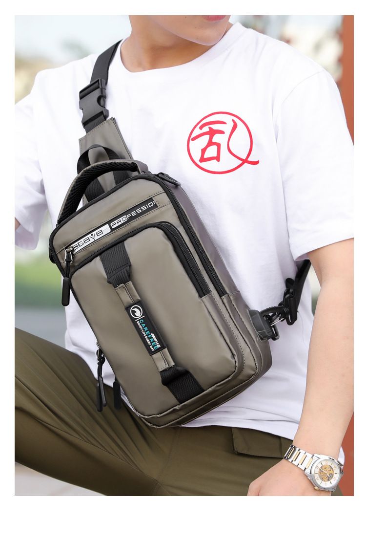 Herren Brusttasche mit Ladefunktion und USB-Anschluss, multifunktionaler Umhängerucksack_voghion.com