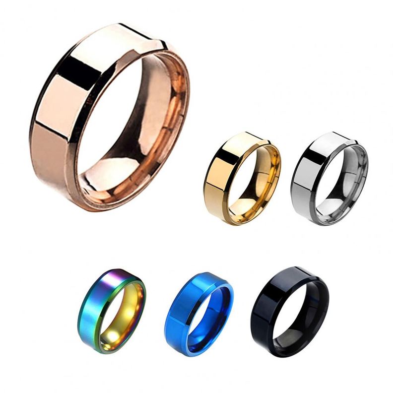 Vendita calda Uomo Argento Nero Acciaio Inossidabile Classico Colore Solido Metallo Bianco Matrimonio Fidanzamento Per Uomo Gioielli Anello Fascia_voghion.com