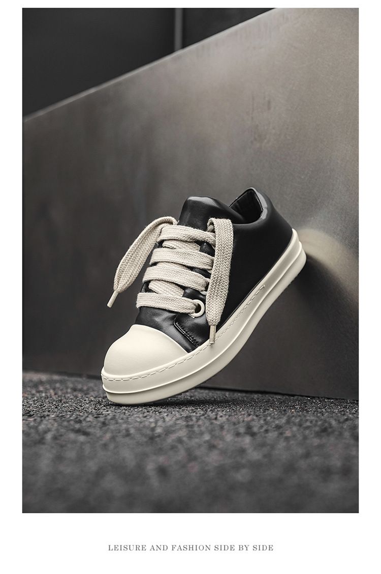 High Street Trendy Brand Fat Ding Low Top Board Bottom Thick Lace Versatile Casual Bread Shoes 6261-J_voghion.com