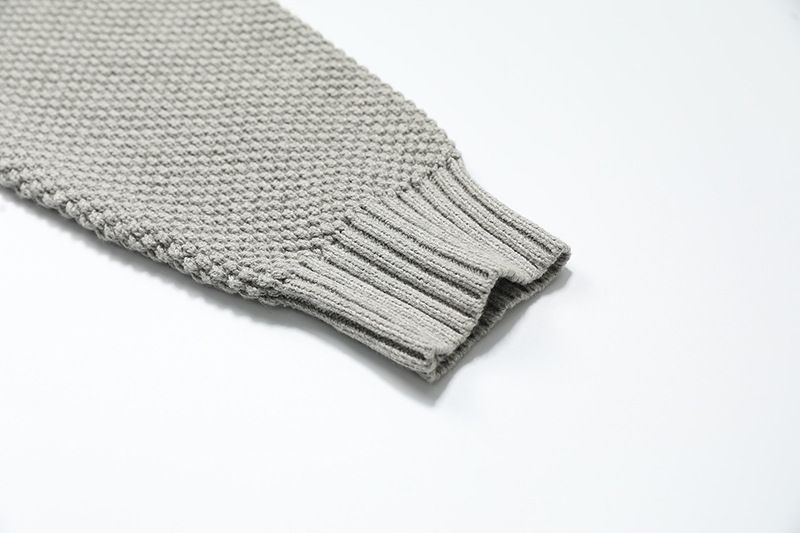 Suéter con capucha y media cremallera con textura de piña, otoño e invierno, corte limpio, jersey ancho y corto, sudadera de punto unisex, nuevo estilo_voghion.com