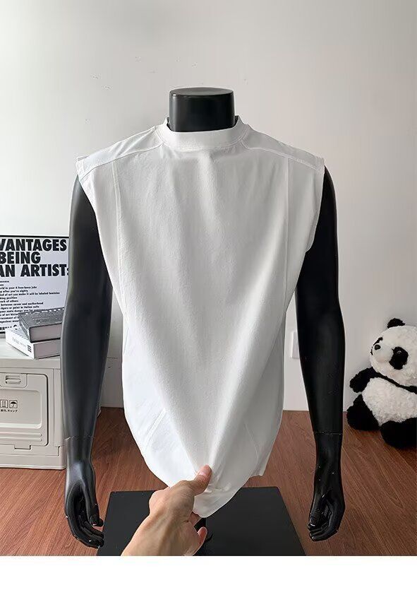 Gilet senza maniche da uomo – Misto lino traspirante, collo alto, vestibilità comoda (casual estivo, asciugatura rapida, taglie dalla M alla 3XL, antipiega)_voghion.com