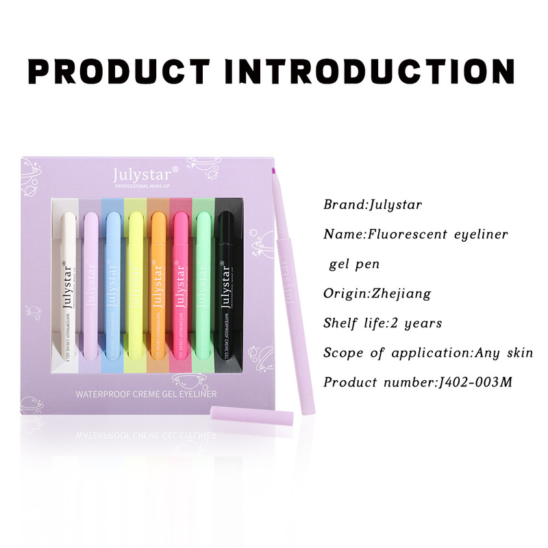 Julystar fluorescent color waterproof eyeliner gel_voghion.com