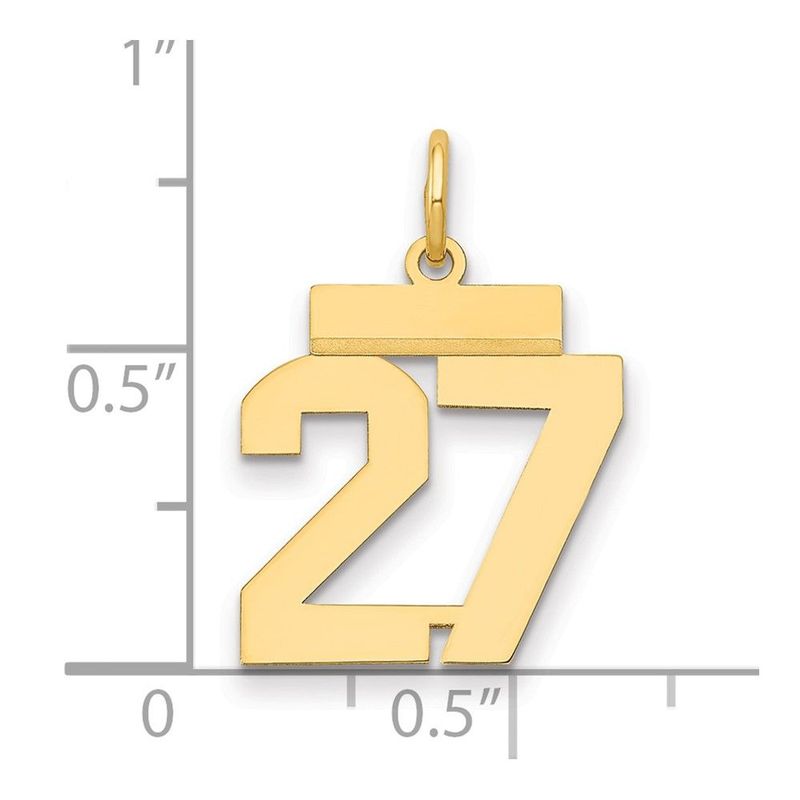 14k Small Polished Number 27 Charm_voghion.com