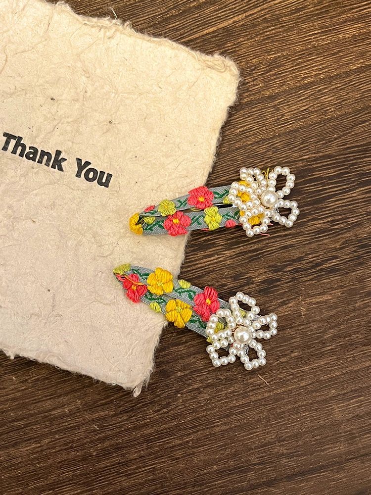 Fermaglio per capelli con perle e piccoli fiori retrò francesi, con frangia laterale e fermaglio per capelli spezzati, dolce e versatile, accessorio per capelli da ragazza._voghion.com