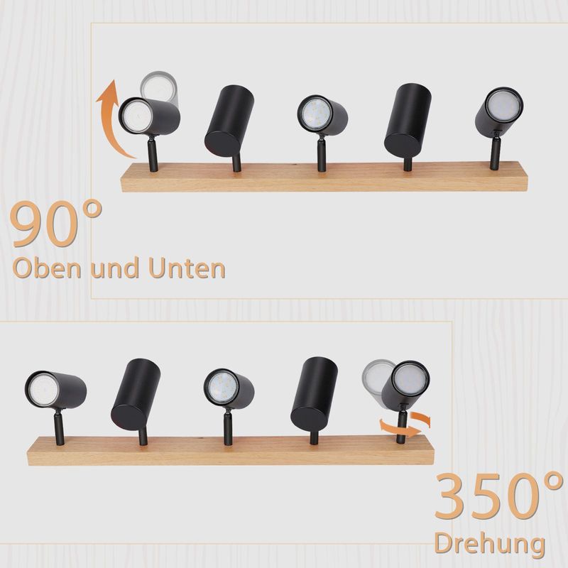 Glitzerlife Deckenleuchte 5 Flammig Deckenstrahler Weiß - GU10
Deckenlampe Holz Wohnzimmerlampe 350° Flurlampe Decke Spotlight Für Schlafzimmer Küche Wohnzimmer_voghion.com
