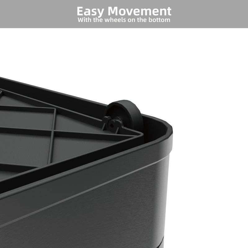 506QT 4-Pack Transparent Stackable Storage Bins With 5 Doors To Open With Wheels, Folding Plastic Craft Containers Large Closet Organizers Box For Bedrooms Living Rooms Study Kids' Toys, Black_voghion.com