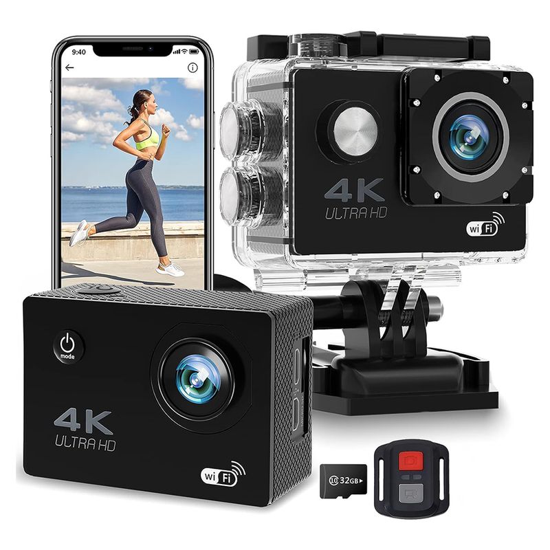 2.0" Action Camera Ultra HD 4K 30FPS WiFi Underwater Waterproof Helmet Bicycle Video Recording Cameras Outdoor Sport Cam_voghion.com
